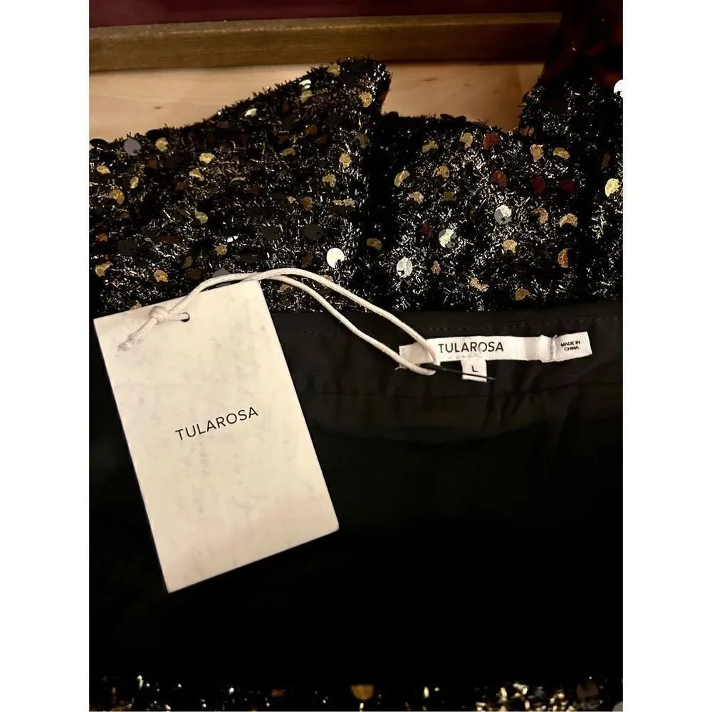 🆕 NWT Tularosa Mara Sequin Ruffle Skirt Size L
